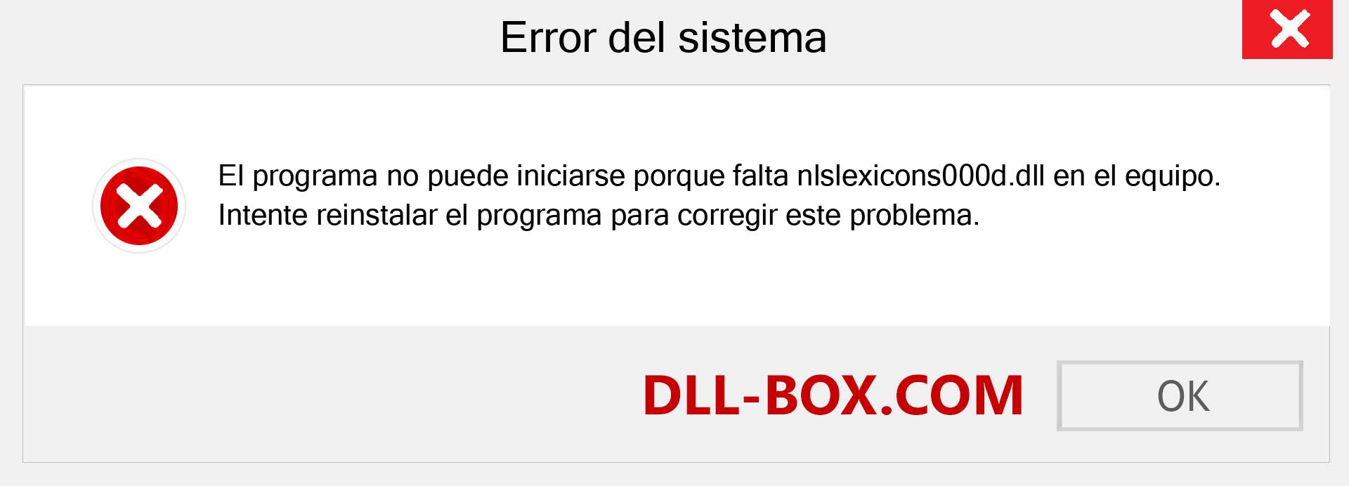 ¿Falta el archivo nlslexicons000d.dll ?. Descargar para Windows 7, 8, 10 - Corregir nlslexicons000d dll Missing Error en Windows, fotos, imágenes